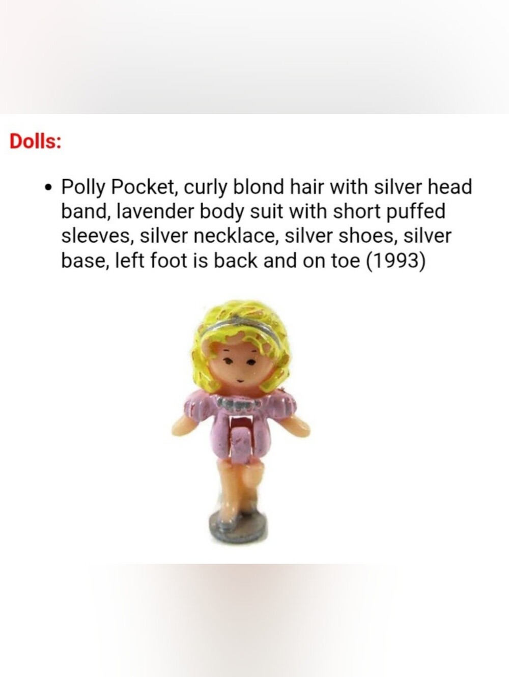 ​Vintage 1993 Bluebird Polly Pocket Birthday Disco Doll Original